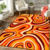1Pc Abstract Orange Waves Rug, Office Carpet Indoor Outdoor Doormat, Non-Slip Soft, Living Room, Christmas Halloween Gift. M92862