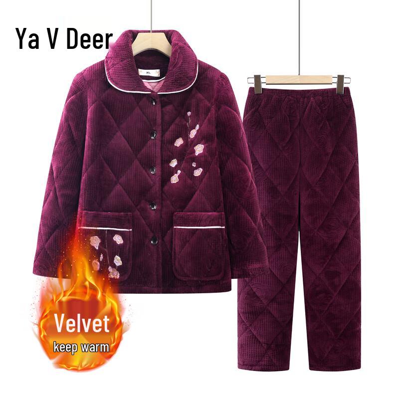 

Yalu Women s Plush Winter Pajama & Loungewear Set XL