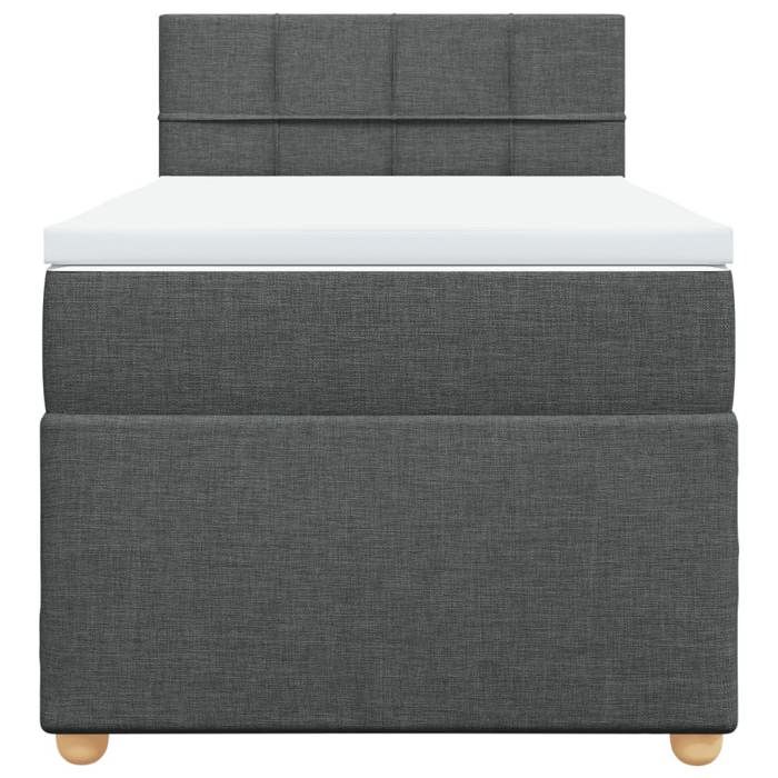 Maison Exclusive - Sommier à lattes de lit avec matelas Gris foncé 80x200 cm Tissu