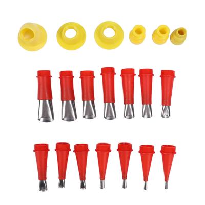 20 Pcs Set Caulking Nozzle Reusable Stainless Steel Caulk Nozzle Applicators with 6 Pcs Connection