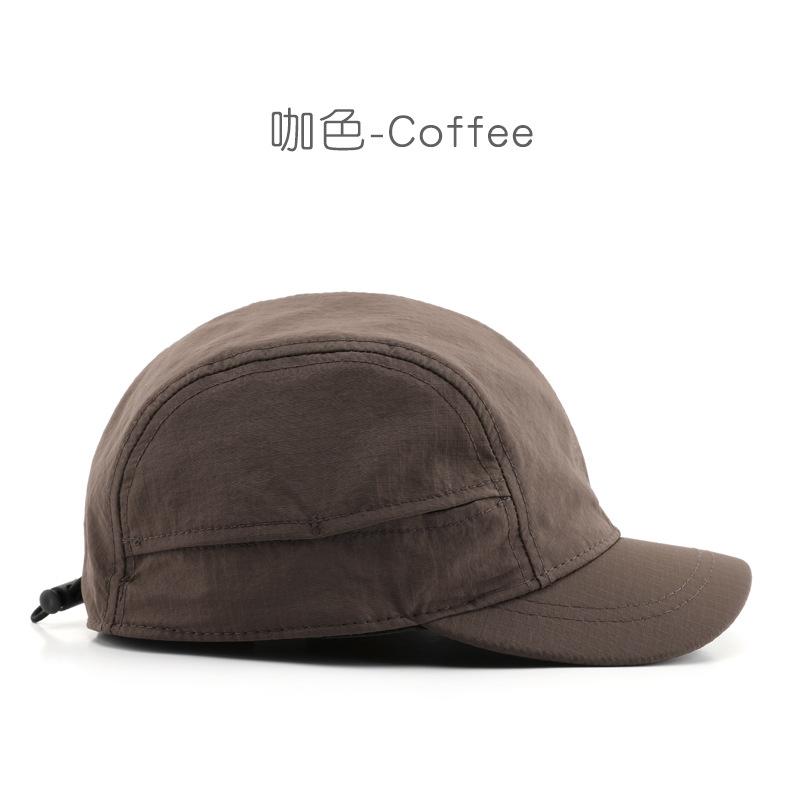 Men's short-brimmed, solid-color, plain baseball cap for outdoor activities, offering sun protection and shade