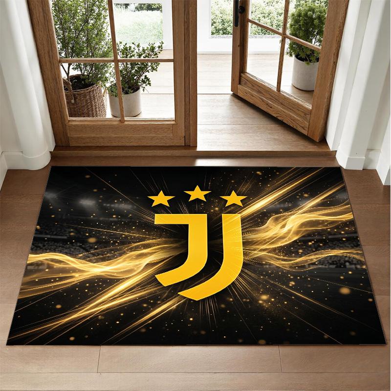 Juventus FC Design Crystal Velvet Rug Soft Decorative Mat for Bedroom Entrance