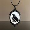 Gothic Crow Raven Charm Necklace Crow Pendant Necklace Mystic Witch Jewelry Gift Rope Chain Goth Crow Choker Unisex