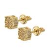 Round Ear Studs Earrings Hip Hop Zircon Real Gold Silver Adornos De Pendientes