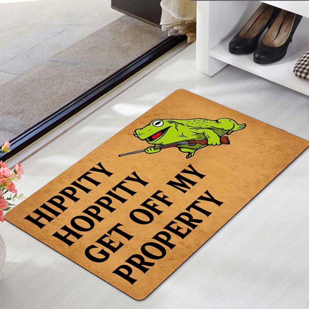 Fun Text Frog Pattern Crystal Velvet Entrance Door Mat Comfortable Dirt-Resistant Wear-Resistant Easy To Take Care Of Universal Floor Mat