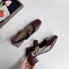 Fashion Mary Jane's 2025 New Square Toe Shallow Single Shoes Women's Block Heel