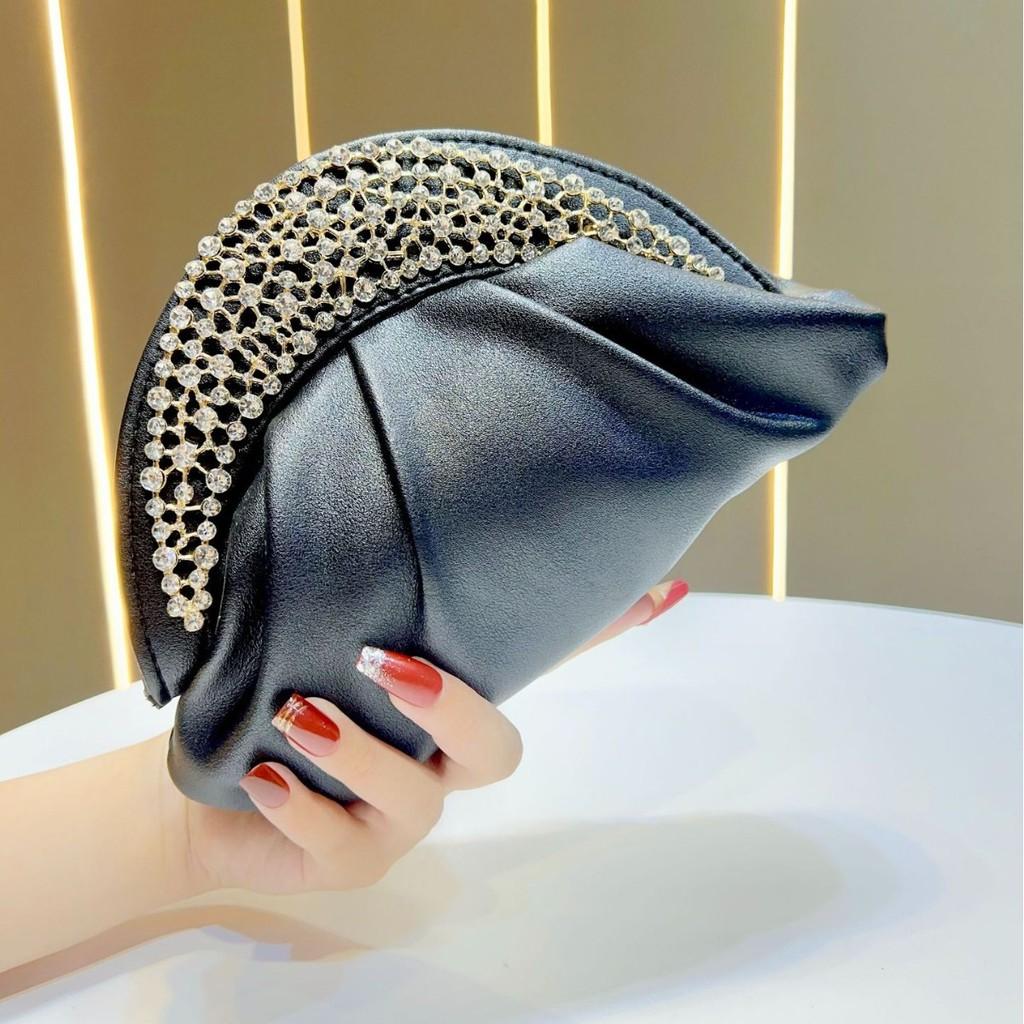 Cloud Bag Evening Clutch With Rhinestone Embellishments For Formal Events