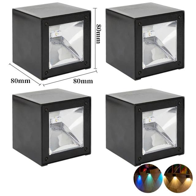 1/4PCS LED Solar Light Outdoor Garden Square Wall Lamp Sensor IP65 Waterproof Courtyard Yard Balcony Fence Decoration Lighting
