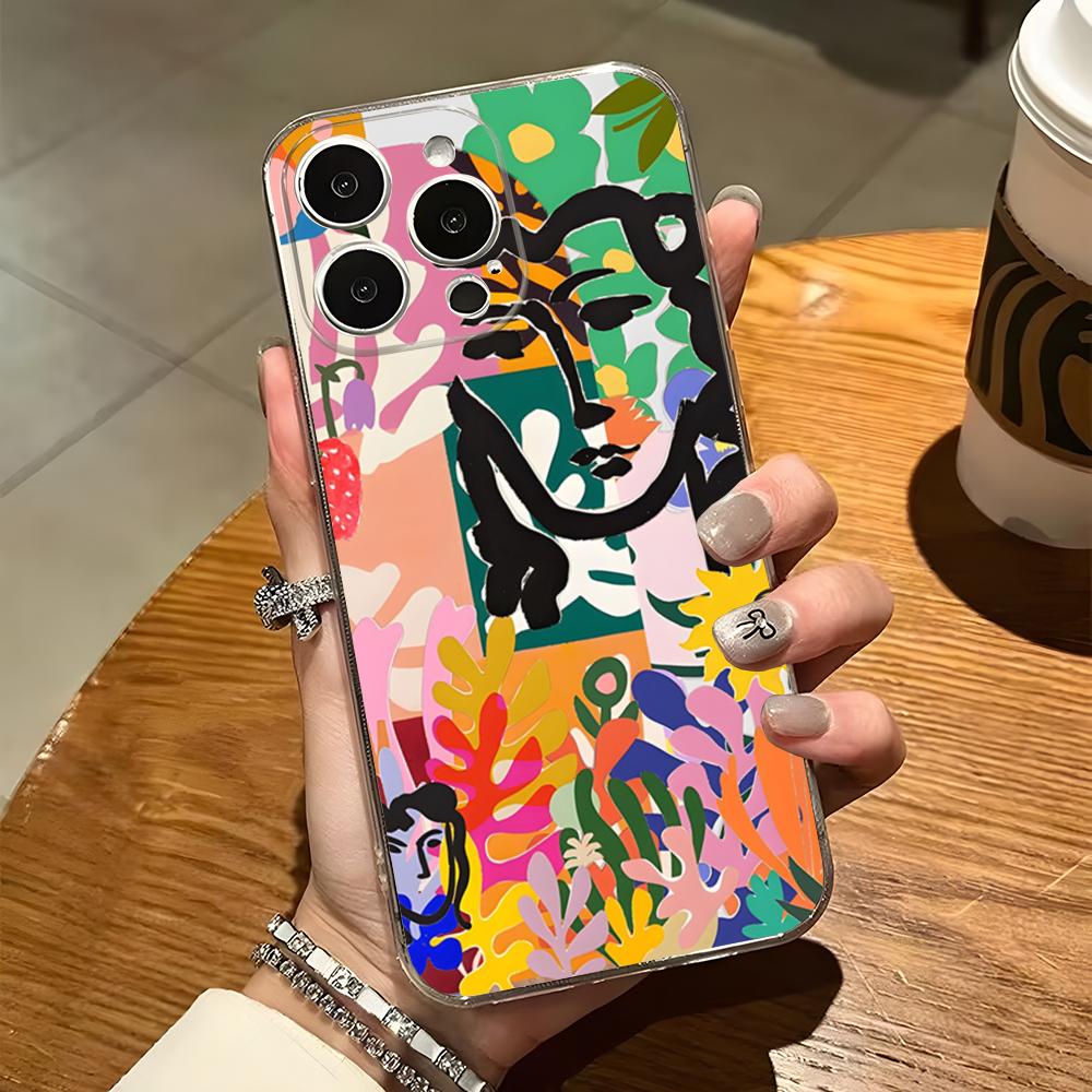 Matisse Art Painting Phone Case For Iphone 15 Pro Max 14 Plus 11 12 Mini 13 Pro 7 8 X XR XS SE Transparent Back Cover