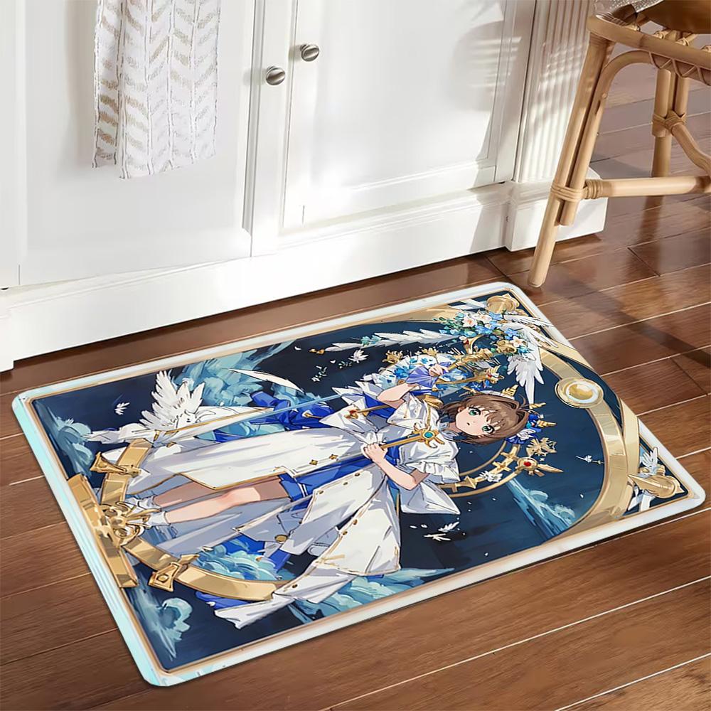Elegant Blue Floral Dress Decoration,Carpet,Living Room,Bedroom, Non-slip,Square rug