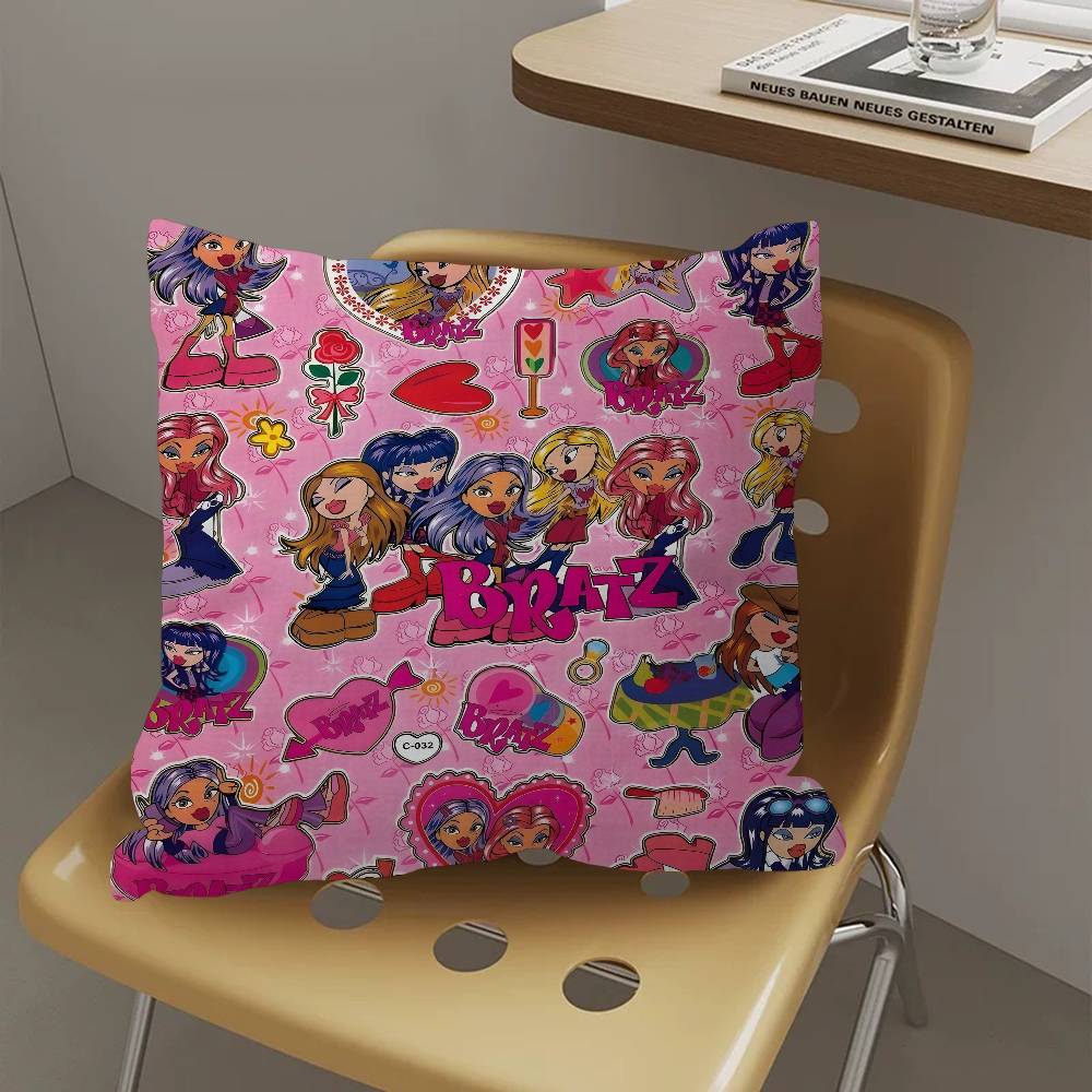 B-Bratzz Fashion M-Mask G-Girl Personalized Pillow Cover Kids Bedroom Wild Party Decor Pillowcase Kid Birthday Shower Gift