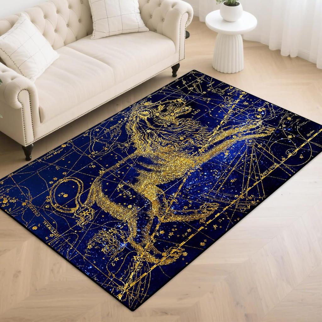 Constellation Design Teen Carpet Rug Doormat, Low-Pile Floor Carpet for Computer Children Bedroom Indoor Front Entrance Living