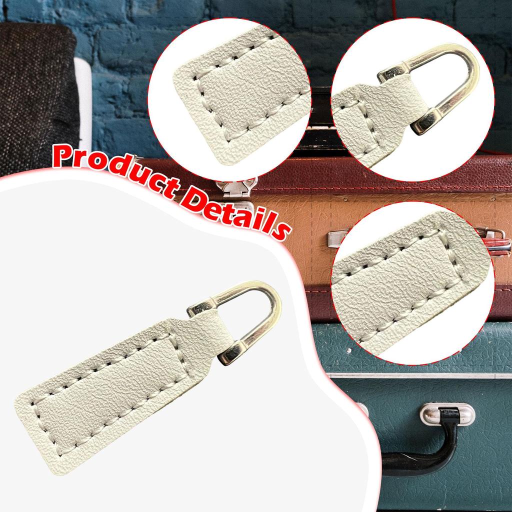2Pcs Zipper Pulls PU Leather Zipper Parts Replacement Zipper Pullers Zip Pulls for Purses Suitcase Backpacks Boot Handbags