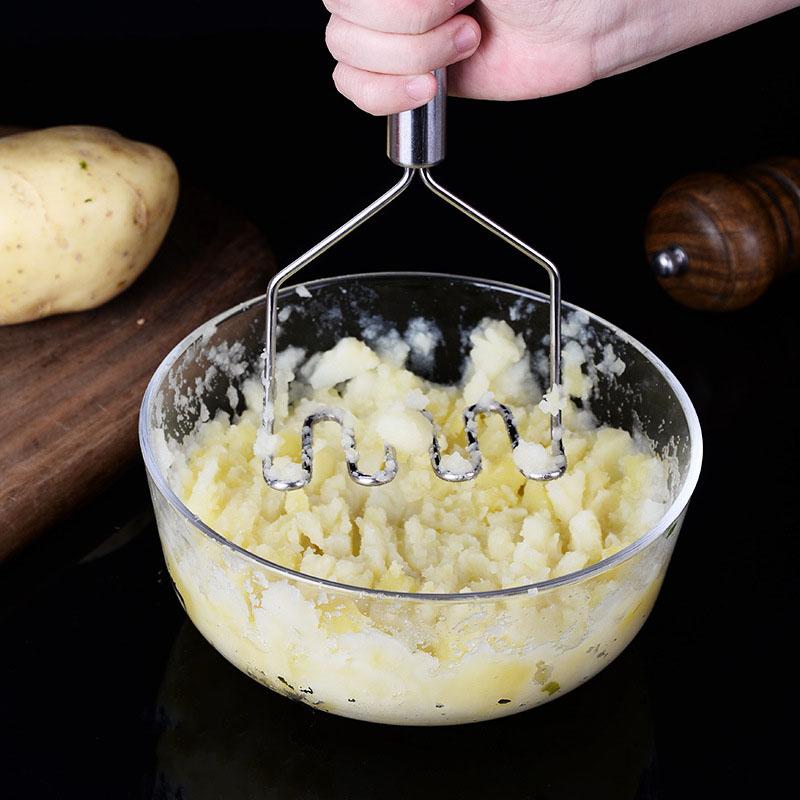 Wave-shaped Stainless Steel Potato Masher Kitchen Tool Potato Presser Crusher for Mashing Potatoes Food Crusher