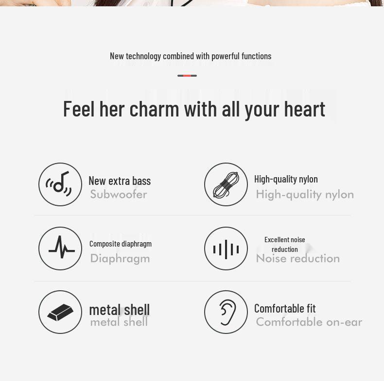 High-End Wired Professional Karaoke Headphones, Nylon Type-C, Universal for OPPO, Xiaomi, Vivo