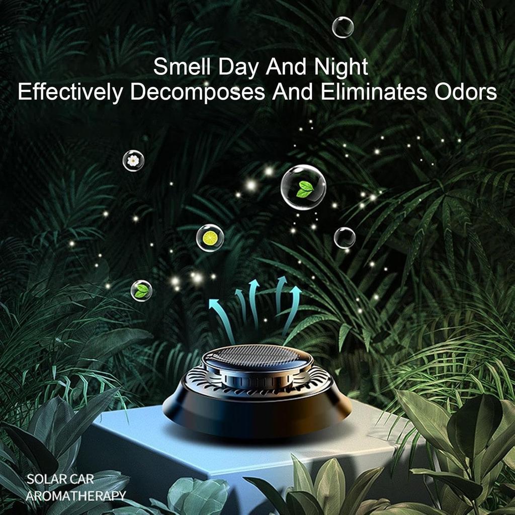 Solar Powered Car Air Freshener - Cyclone Car Diffuser Solar Odor Eliminator Fragrance Ornament White