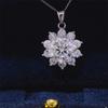 Sunflower Style Moissanite Pendant with D Color VVS Grade On a Clavicle Chain for Women