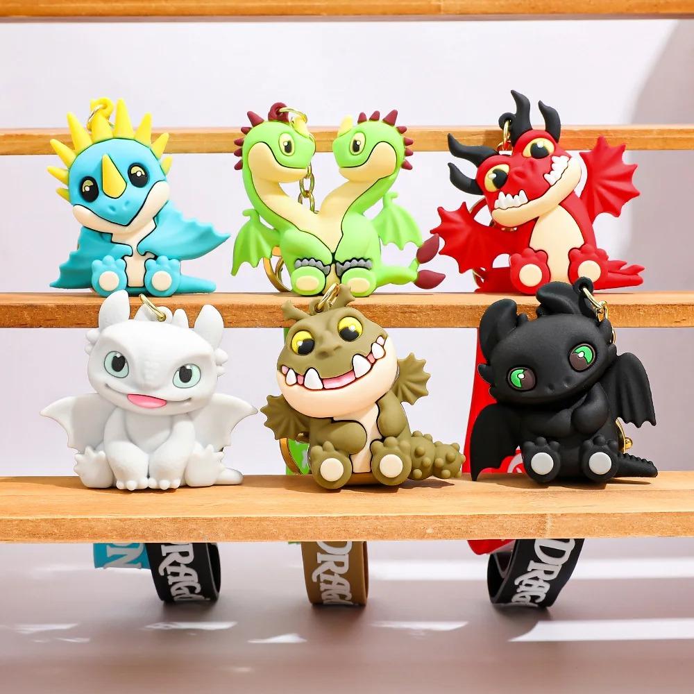 New How to Train Dragon Toothless Keychain Night Fury PVC Figurine Zinc Alloy Key Ring Backpack Charm Pendant Decor Accessory