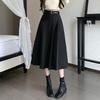 Autumn Big Pendulum Pleated Hip Covering Casual Suit Long Skirt High Waist Medium Long Pleated Skirt
