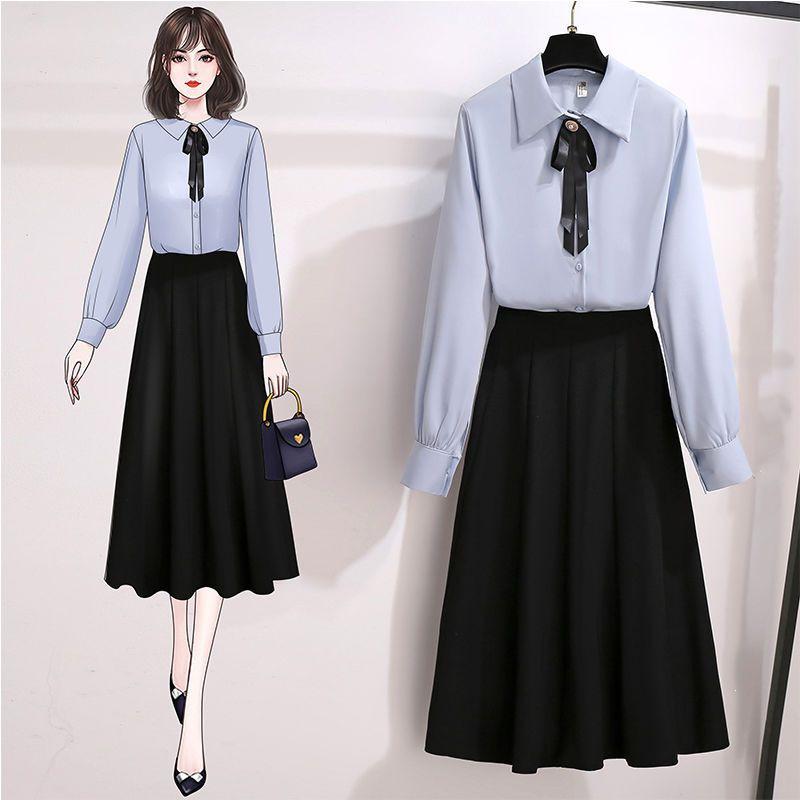 2026 Spring/Autumn Women's Korean Style Suit: Elegant Shirt & Skirt Two-Piece Set