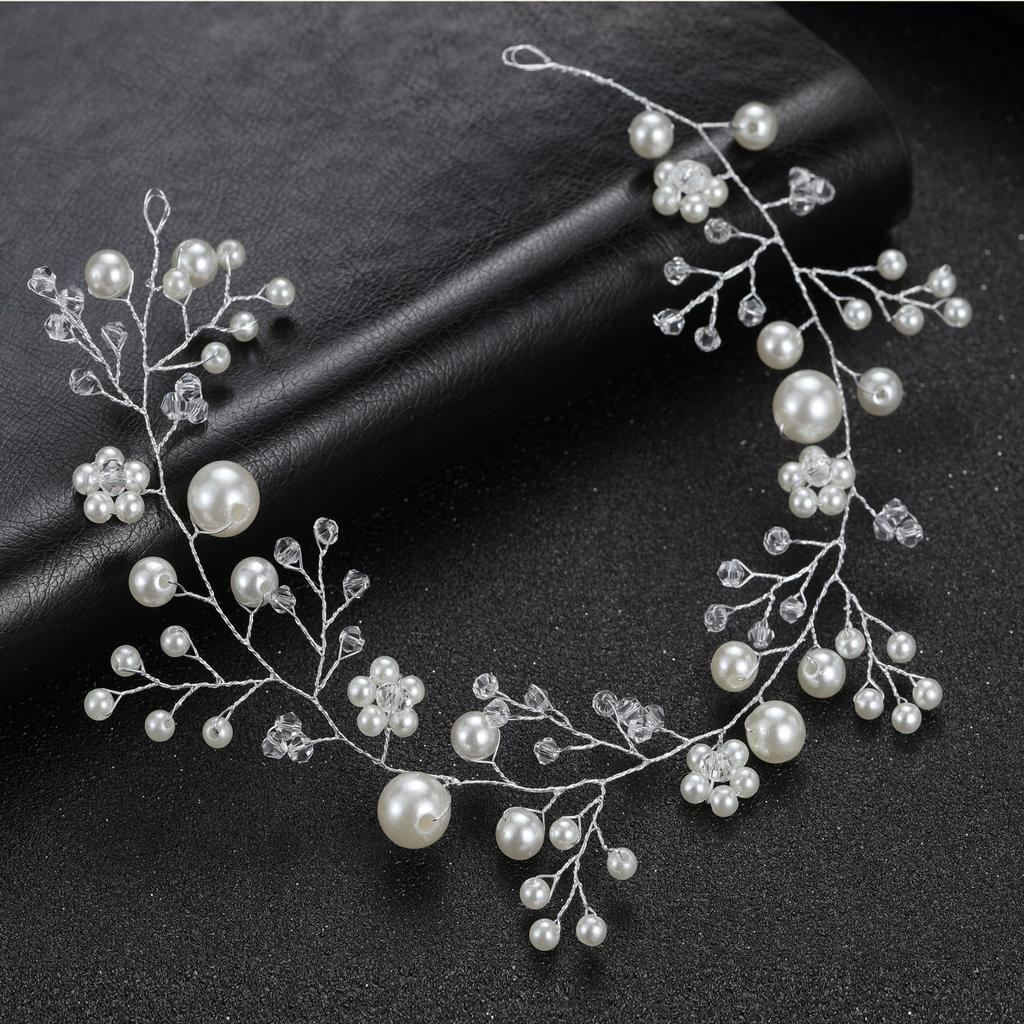 DIEZI Elegant Women Hair Accessories Bridal Headband Crystal Pearl Hairband Head Ornament Ladies New Hair Jewelry For Wedding