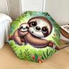1pc Sloth Family in Tropical Forest Umbrella with Plastic Handle,Suitable for All Seasons Home Travel Outdoor UmbrellaDD1605