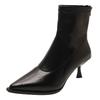 Pointed Short Boots for Women In Autumn and Winter 2025 New Short Tube Niche Zipper Elastic Thin Boots Thin Heel High Heel Boots for Women