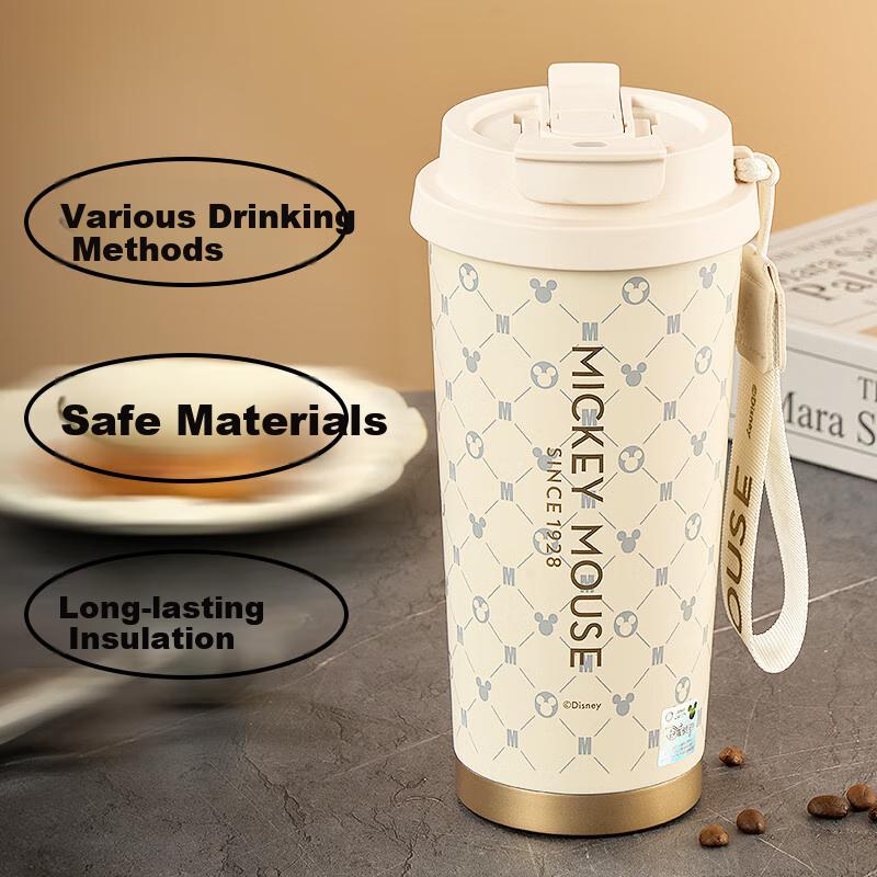Disney Insulated Mug, Large Capacity Coffee Cup, Milk Tea Cup, Portable Travel Cup, 316 Food-Grade Stainless Steel, 500ml