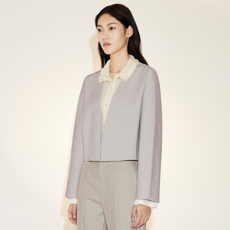 

Менее элегантная куртка-пиджак из смесовой шерсти и шелка для通勤 L