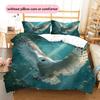 Spreading Wings Owl  Pattern Bedding Quilt Set Quilt Cover Pillowcase Home Decoration  Gift (1 * Duvet Cover + 2 * Pillowcase, Without Core)