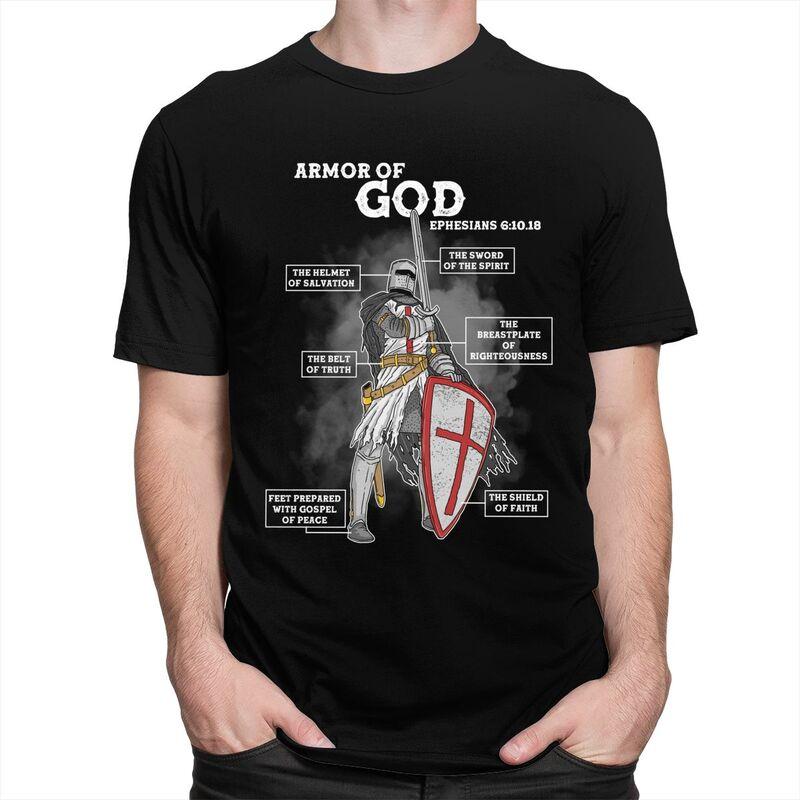 Custom Fashion Armor Of God Ephesian T Shirt Men ShortSleeve Tshirts Streetwear Tee Tops Pure Cotton Slim Fit Tshirts Merch