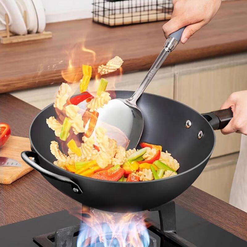 ASD Rust-Resistant Lightweight High-Purity Iron Wok 34cm