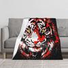 1PC Red Tiger Head Realistic Tiger Eyes Blanket Throw Super Cosy Plush Living Room Sofa