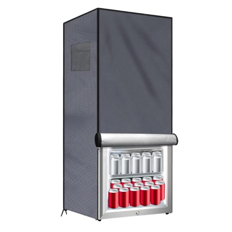 Waterproof Upright Freezer Lid with Zipper Dustproof Refrigerator Cover With Enhanced Durability For Outdoor Use