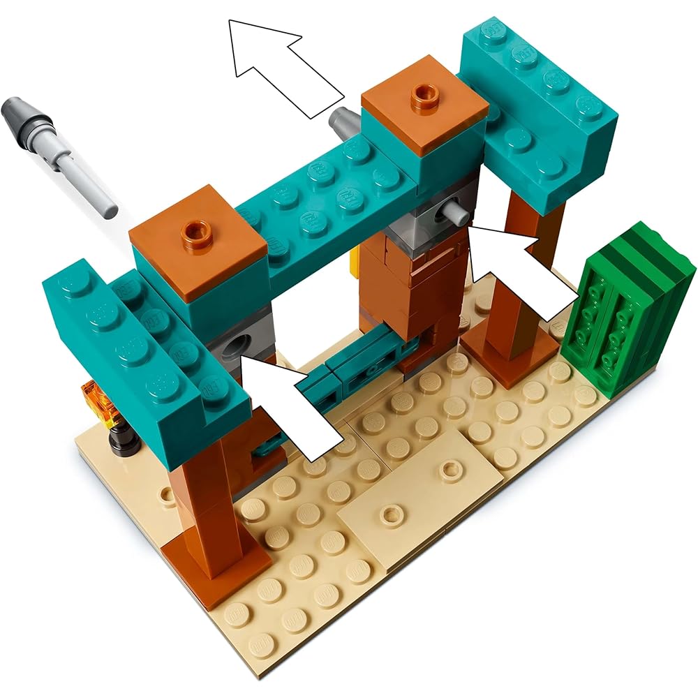 LEGO Minecraft Desert Patrol Set 21267 with Villager Figure, Building Blocks Toy for Kids Ages 7-9
