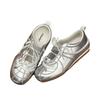 Silver Mary Jane shoes, lazy single shoes, soft soles are not tired feet 2025 new models, inner height increase 5cm ballet training shoes for women