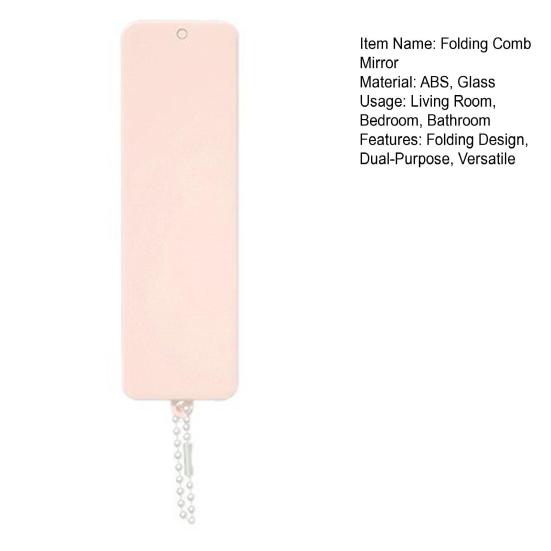 Pieptene Pliabil cu Oglindă cu Sticlă de Înaltă Definiție 2 în 1 Design Compact Portabil