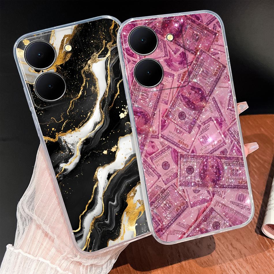 Phone Case For Vivo Y100i Y200i Y300i Y500i 5G Vintage Angel Soft Transparent Silicone High Quality Shockproof Funda