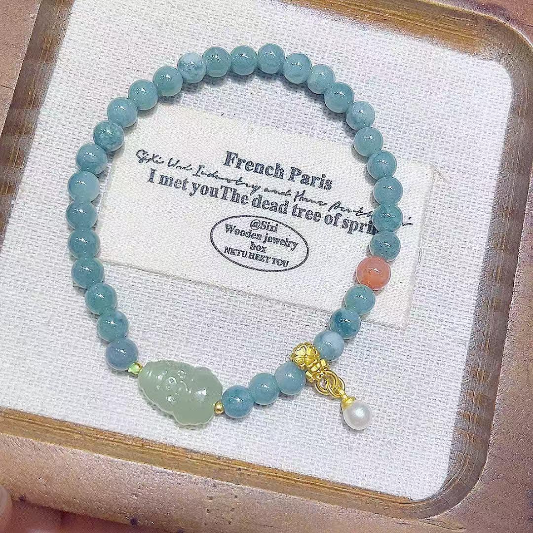 Hetian Jade Pixiu Zodiac Bracelet – Simple Unisex Design нефритовый