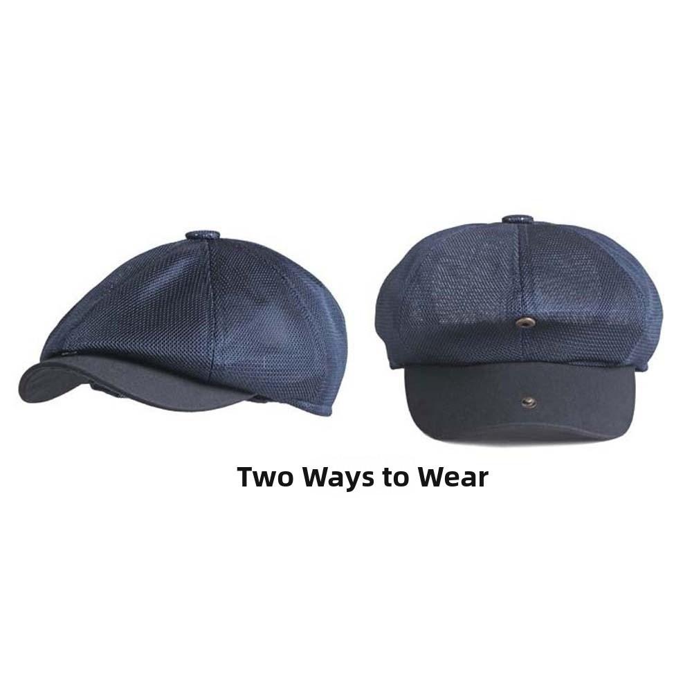 Hollow-Out Mesh British Beret with Snap Buckle Sunshade Painter Cap  Teenage Boys