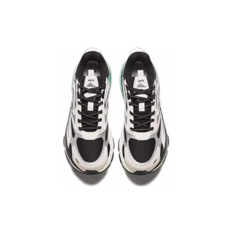 New Anta Walker Durable Breathable Low Top Running Shoes Men's Black White 112418891-2