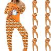 Set Pigiama da Donna a Maniche Lunghe con Stampa di Halloween - Top Coordinato e Pantaloni Pigiama per Donna