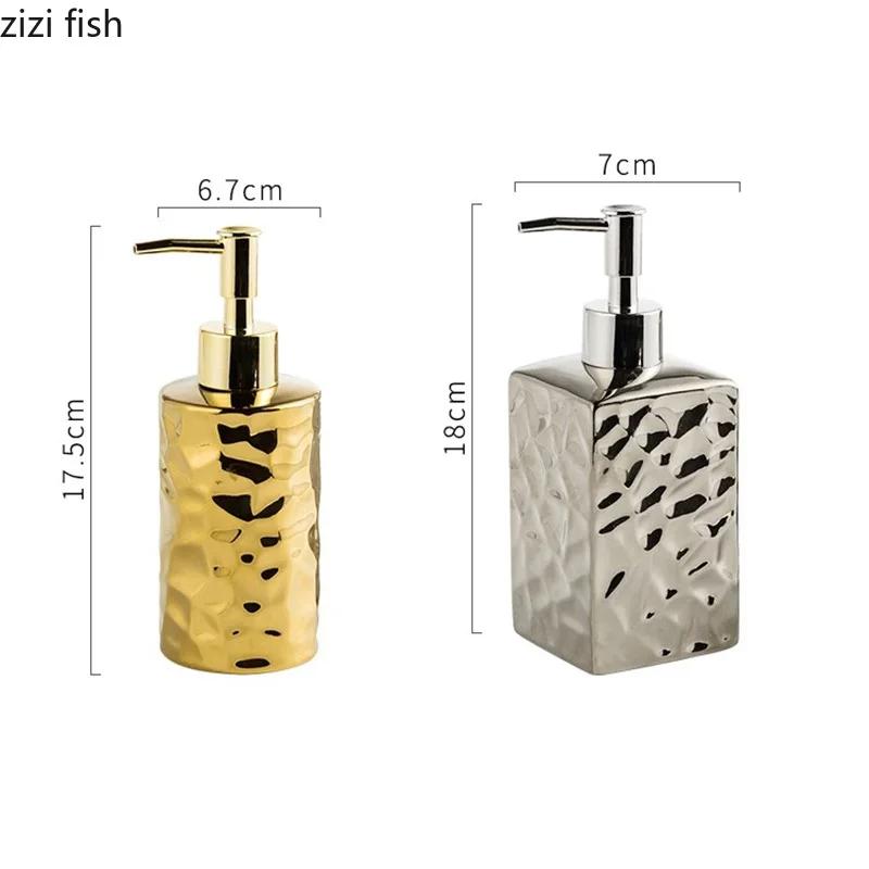 Electroplated Hammered Ceramic Lotion Bottle Empty Bottle Soap Bottle Soap Dispenser Hand Soap Bottles Bathroom Accessories