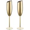 304 Stainless Steel Beveled Champagne Cup Goblets Cocktail Martini Wine Glass Champagne Glasses Stemware for Bar Utensils