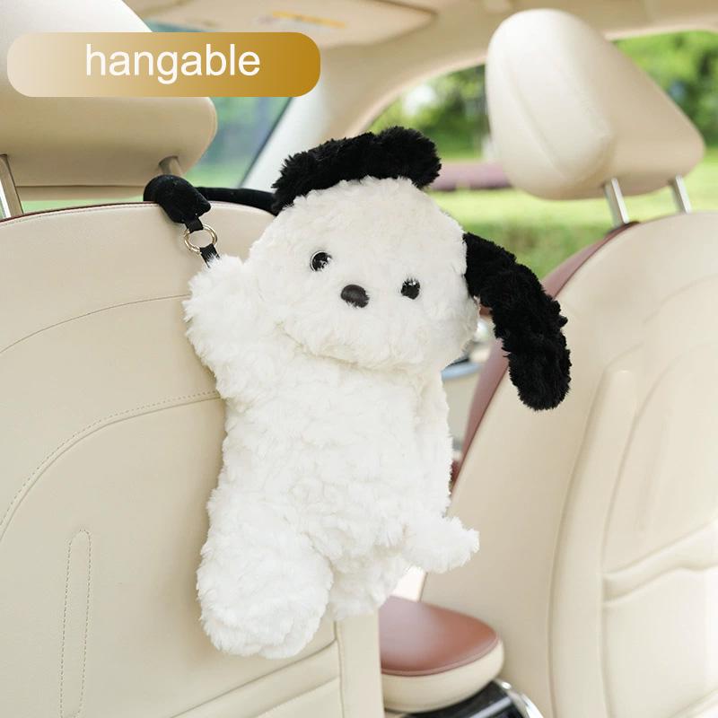 Car Universal Tissue Box Pet Cute Creative Hanging Tissue Holder Plush Vehicle Tissue Case Paper Box