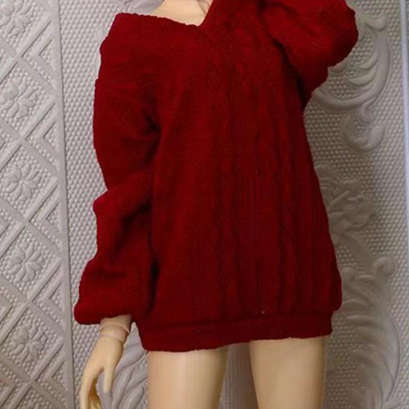 New 30cm/ 45cm/ 60cm Fashion Doll's Clothes Off Shoulder Sweater for 1/6 1/4 1/3 Bjd Doll Not Include Doll