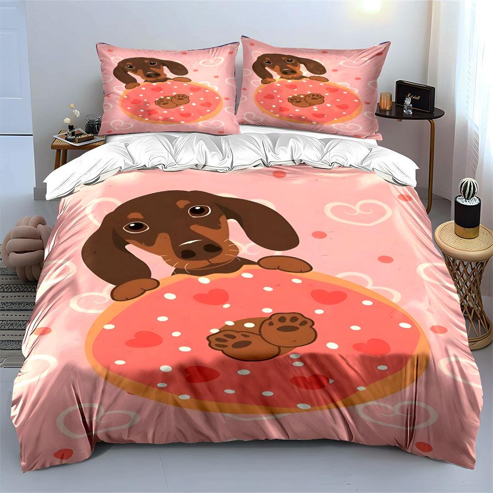 "Puppy hugs donut dreams." Bedding sets Duvet covers Pillowcases(1* Duvet Cover 2* Pillowcases without duvet insert)