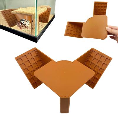 Hermit Crab Tunnel Corner Under Gravel Hermit Crab Cave Habitat with Climbing Tunnel Enrichment Hideaway Aquarium Hideout for Hermit Crab Tank Toy