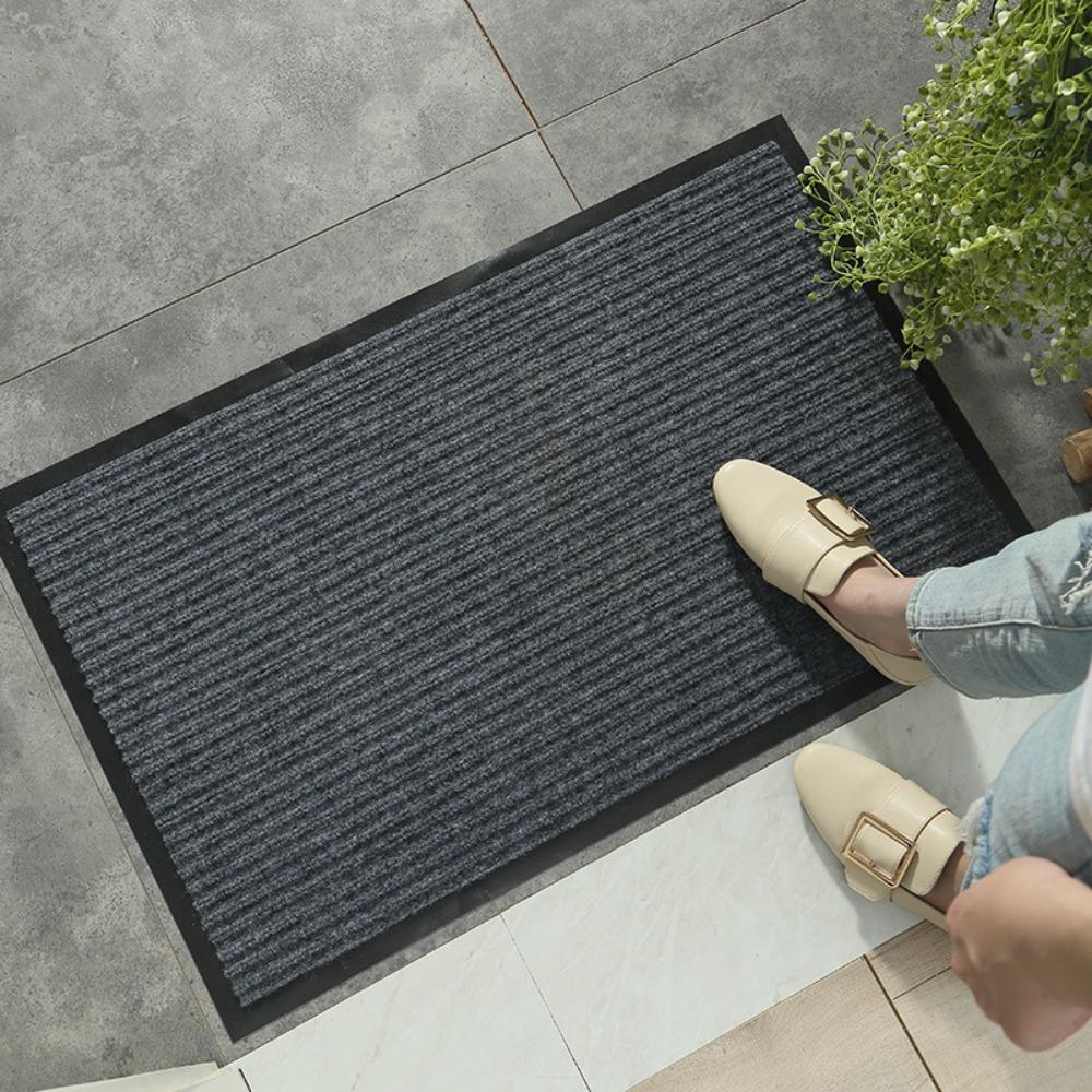 Rectangular Entrance Mat Non-Slip Welcome Mat Kitchen Carpet Stripe Groove Door Mat  Household
