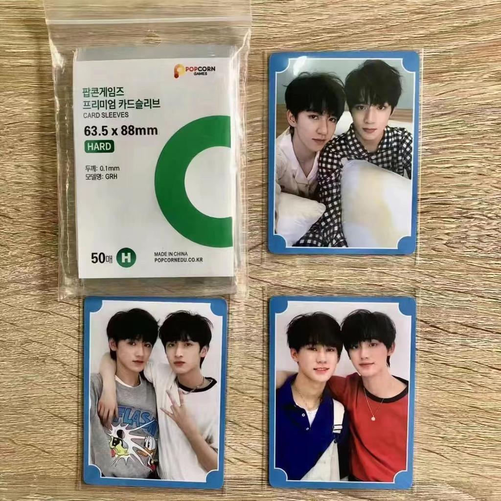 Games Popcorn Card Sleeves Hard Clear Cpp 0.1Mm 50 Pcs 56X87Mm 63.5X88Mm For Kpop Album Photocard Instax Mini Guka Card Badge